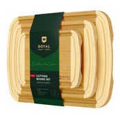 Wholesale - 3pc 2-TONE BAMBOO CUTTING BOARD SET, UPC: 850009397737